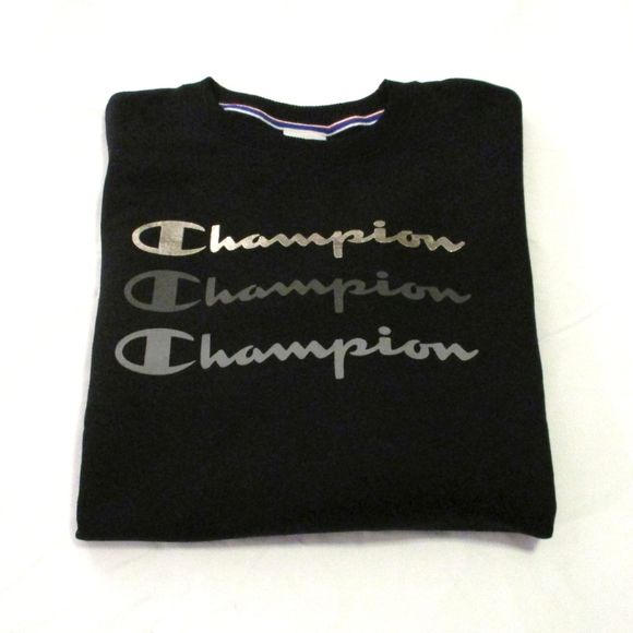 BLACK SWEATSHIRT – TRIPLE NAME BRAND SPARKLE LOGO – M – NWT - Picture 11 of 12